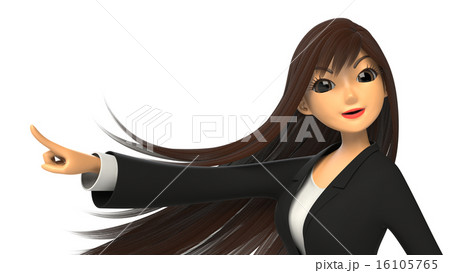 指さすビジネスウーマンの3D-CG 指さすビジネスウーマンの3D-CG 16105765