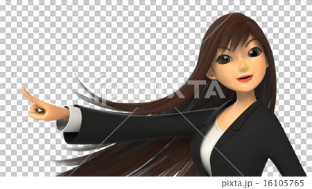指さすビジネスウーマンの3D-CG 指さすビジネスウーマンの3D-CG 16105765