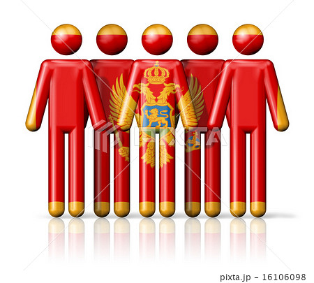 Flag of Montenegro on stick figure 16106098