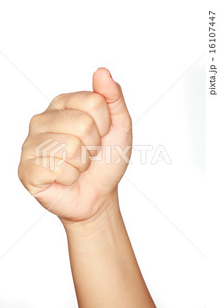 Adult hand doing action on white background Adult hand doing action on white background 16107447