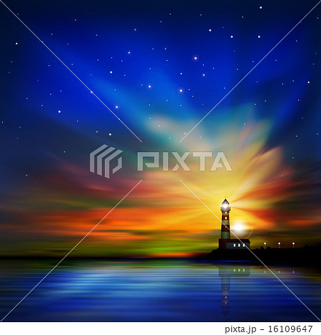 abstract background with silhouette of lighthouse abstract background with silhouette of lighthouse 16109647