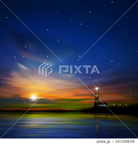abstract background with silhouette of lighthouse 16109648