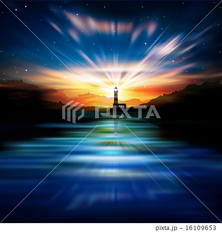 abstract background with lighthouse 16109653