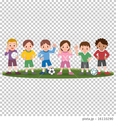 サッカーをする子供たち 16110290
