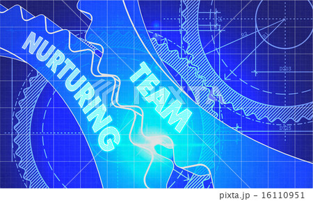 Team Nurturing Concept. Blueprint of Gears. Team Nurturing Concept. Blueprint of Gears. 16110951