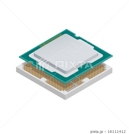 Processor isometric detailed icon 16111412