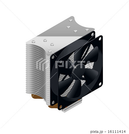 Heatsink for the processor detailed isometric icon 16111414