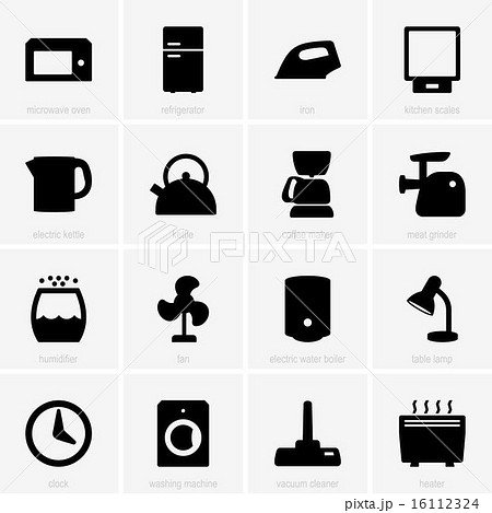 Home Appliances Iconsのイラスト素材