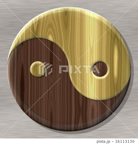 Yin-yang symbol with seamless generated texture 16113130