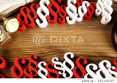 Paragraph, law and justice concept, wooden gavel 16114205