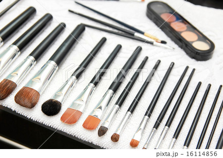 Make-up brushes on towel 16114856