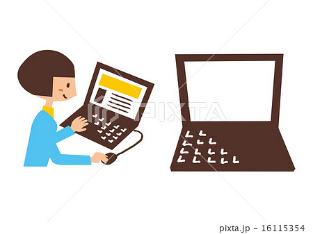 personal computer and girl 16115354