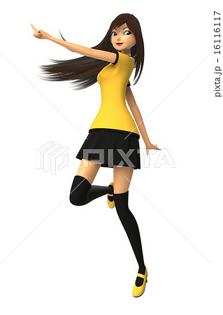 指さす女性の3D-CG 16116117