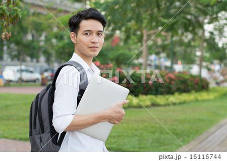 Asian student with laptop 16116744