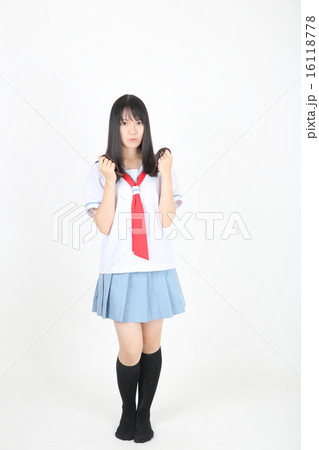 asian school girl isolated in white background 16118778