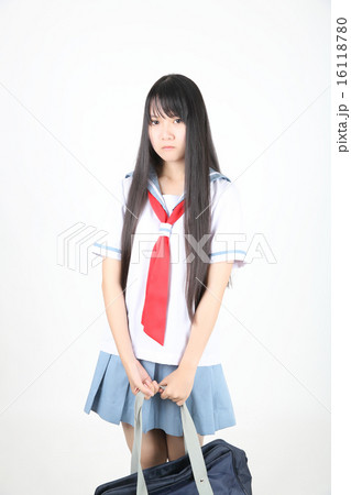 asian school girl isolated in white background 16118780