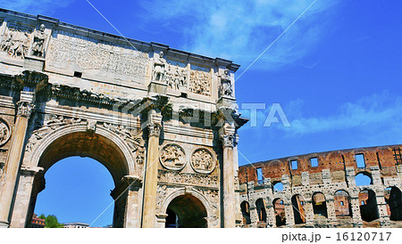 Arch of Constantine and Coliseum in Rome, Italy Arch of Constantine and Coliseum in Rome, Italy 16120717