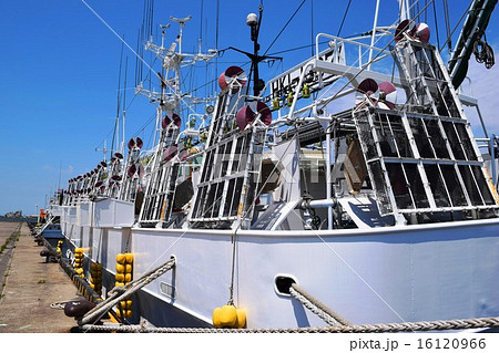 大型のイカ釣り漁船の写真素材 [16120966] - PIXTA