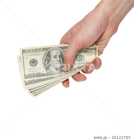 Money dollars in the hand isolated on white. Money dollars in the hand isolated on white. 16122785
