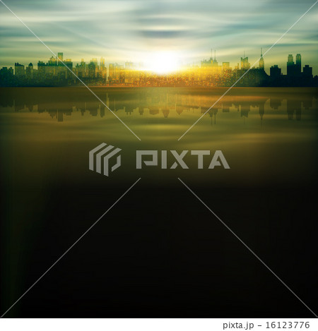 abstract background with silhouette of New York 16123776