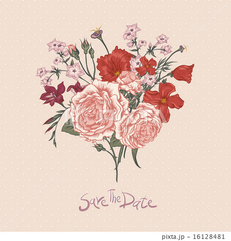 Beautiful Summer Bouquet with Victorian Roses 16128481