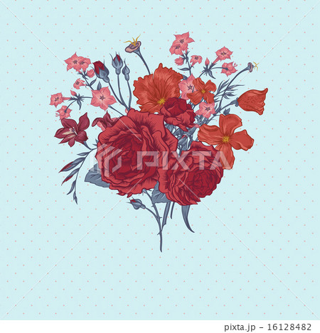 Beautiful Summer Bouquet with Victorian Roses 16128482