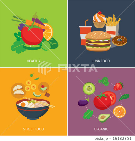 set of flat design concept for food set of flat design concept for food 16132351