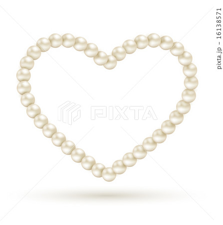 Pearl Heart Like Frame Isolated On Whiteのイラスト素材