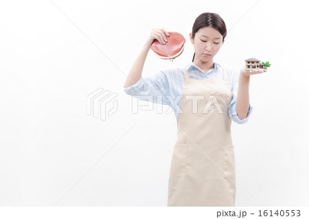 家の模型を持つ女性 16140553