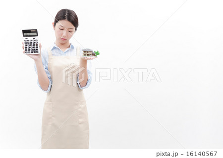 家の模型を持つ女性 16140567