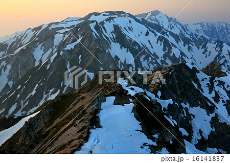 残照の不帰の険と白馬連峰 16141837