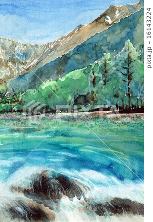 上高地のスケッチ画 16143224