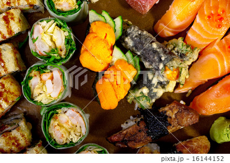 fresh sushi choice  assortment selection 16144152