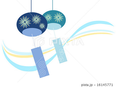 風鈴 夏イメージのイラスト素材