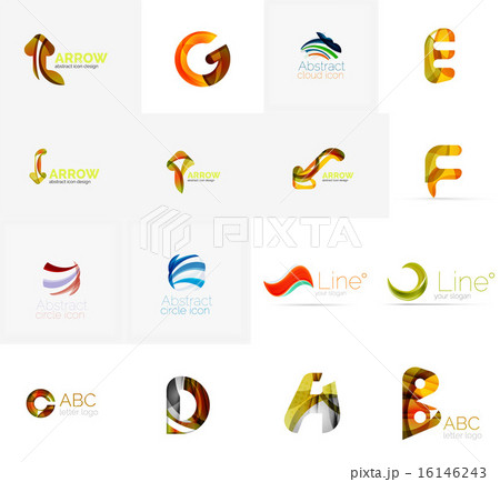 Set of universal company logo ideas, business icon collection 16146243