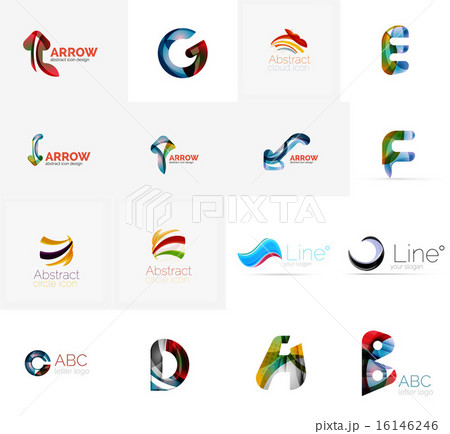 Set of universal company logo ideas, business icon collection 16146246