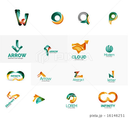 Set of universal company logo ideas, business icon collection 16146251