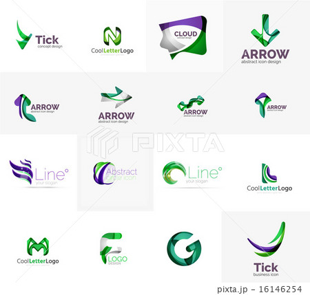 Set of universal company logo ideas, business icon collection 16146254