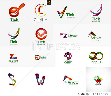 Set of universal company logo ideas, business icon collection 16146259