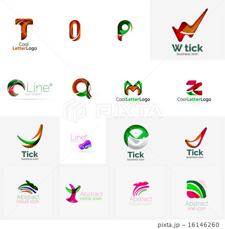 Set of universal company logo ideas, business icon collection 16146260