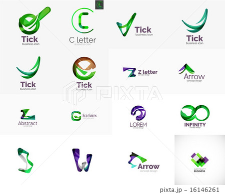 Set of universal company logo ideas, business icon collection 16146261
