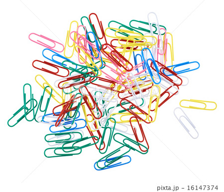 Pile of colorful office paper clips Pile of colorful office paper clips 16147374