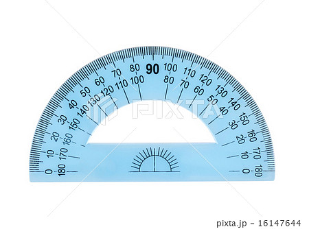 Blue plastic protractor ruler Blue plastic protractor ruler 16147644