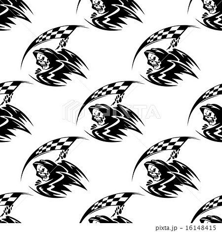 Seamless pattern of black death with scythe 16148415