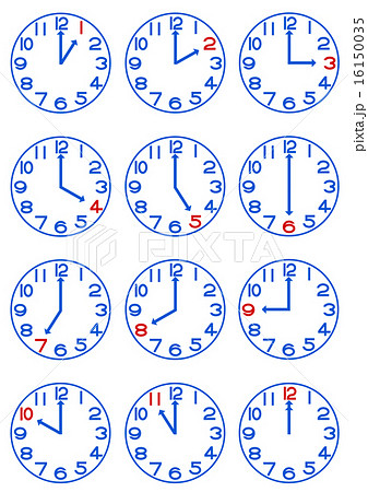 時計 文字盤 イラスト 青のイラスト素材 16150035 Pixta