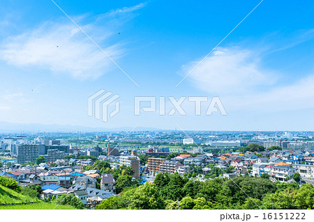 丘から眺めた多摩の住宅街の風景 16151222