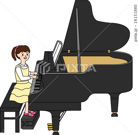 ピアノを弾く女の子のイラスト素材 16151980 Pixta