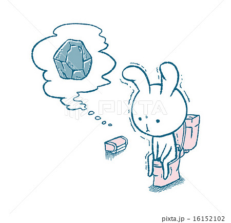 便秘のウサギのイラスト素材