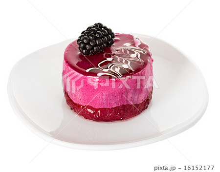 Souffle cake pink isolated on white background 16152177