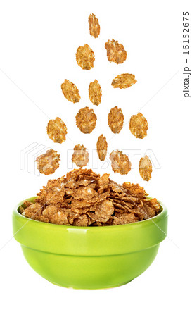 Bowl with flakes isolated on the white background 16152675